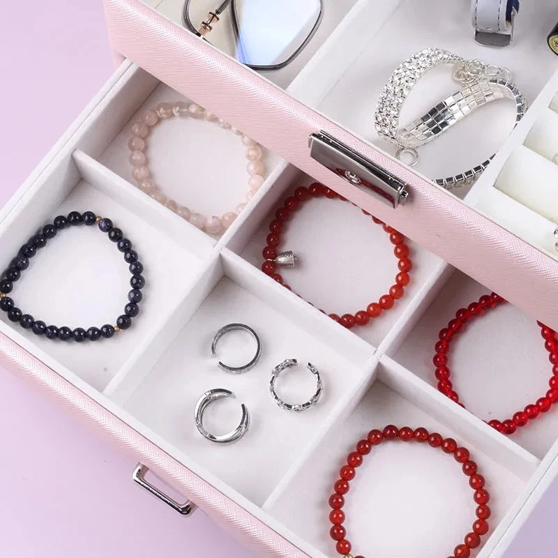 Watch Box Watch Case Jewelry Organizer Holder Jewelry DisplayMultilayer Lockable Jewelry Storage Box Ring Necklace Bracelet Box