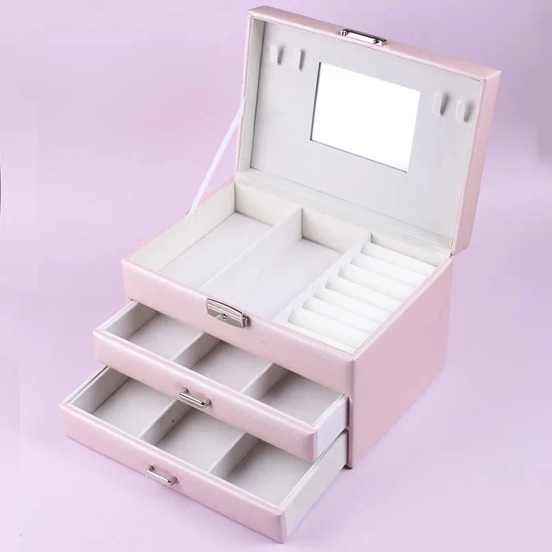Watch Box Watch Case Jewelry Organizer Holder Jewelry DisplayMultilayer Lockable Jewelry Storage Box Ring Necklace Bracelet Box