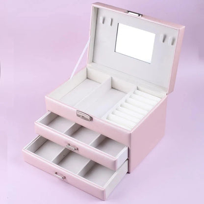 Watch Box Watch Case Jewelry Organizer Holder Jewelry DisplayMultilayer Lockable Jewelry Storage Box Ring Necklace Bracelet Box