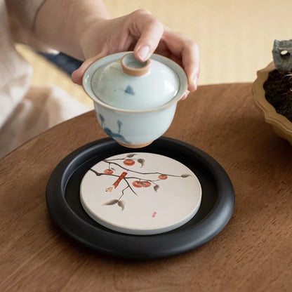 Water Absorption Melamine Pot Bearing Holder Luxury Water Storage Teaware Support Dry Brew Table Tea Tray Tea Items Ornaments