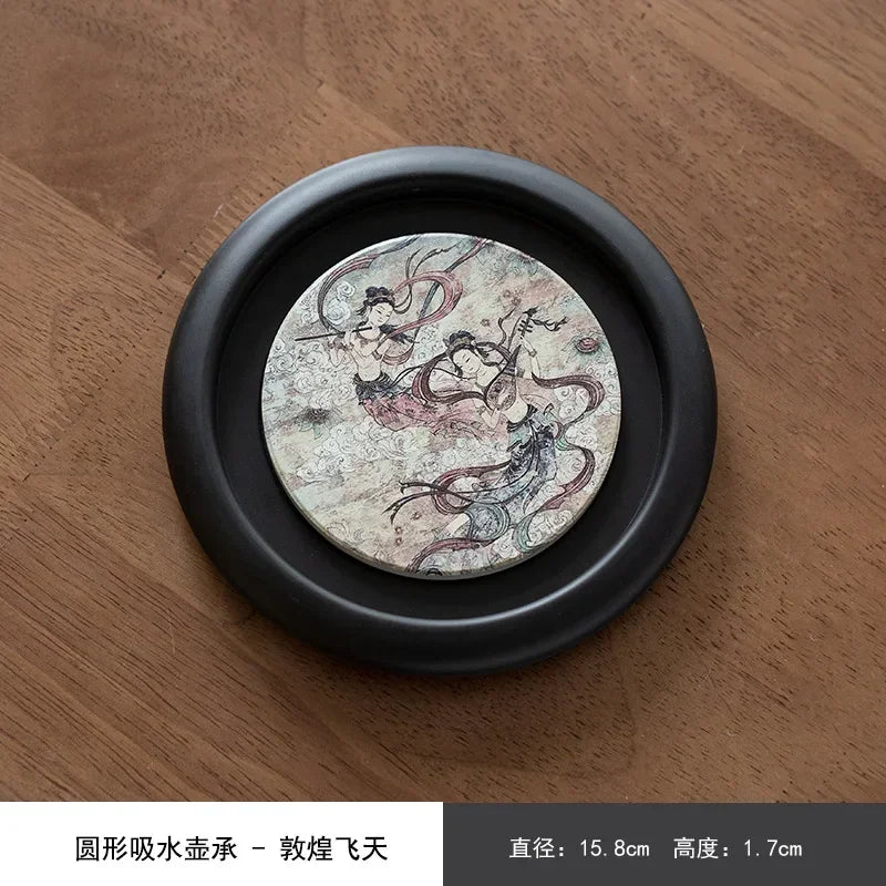 Water Absorption Melamine Pot Bearing Holder Luxury Water Storage Teaware Support Dry Brew Table Tea Tray Tea Items Ornaments