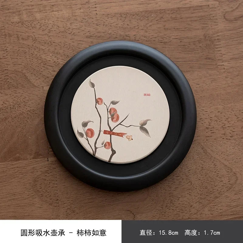 Water Absorption Melamine Pot Bearing Holder Luxury Water Storage Teaware Support Dry Brew Table Tea Tray Tea Items Ornaments