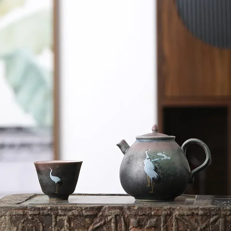 Water Pot Jingdezhen Handmade Retro Chinese Tea Coarse Pottery Kiln Kung Fu Tea Dan Hu Tea Pot Traditional Chinese
