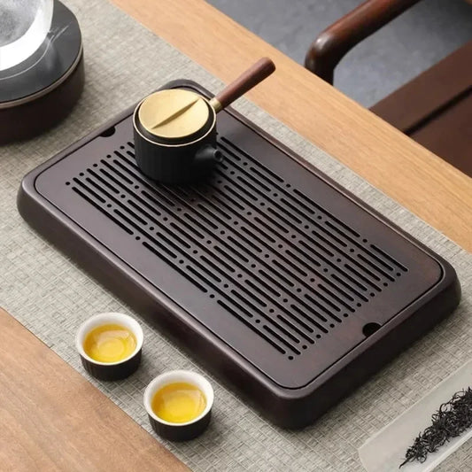 Water Storage Type Bamboo Tea Tray Household Drainage Type Tea Table Light Luxury Chinese Teapot Tray Tradition Tea Accessories