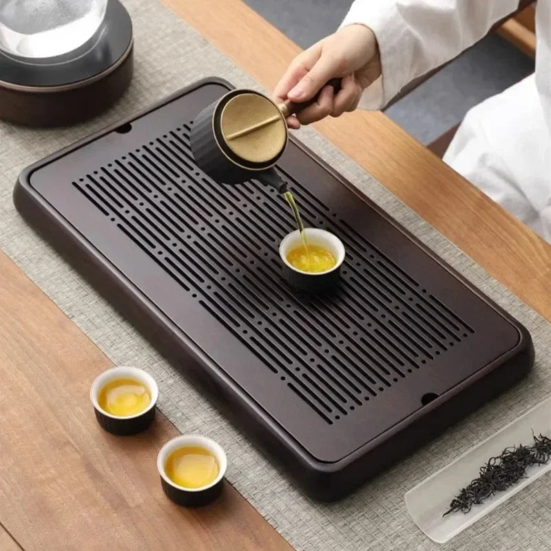 Water Storage Type Bamboo Tea Tray Household Drainage Type Tea Table Light Luxury Chinese Teapot Tray Tradition Tea Accessories