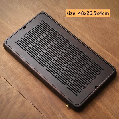 Water Storage Type Bamboo Tea Tray Household Drainage Type Tea Table Light Luxury Chinese Teapot Tray Tradition Tea Accessories