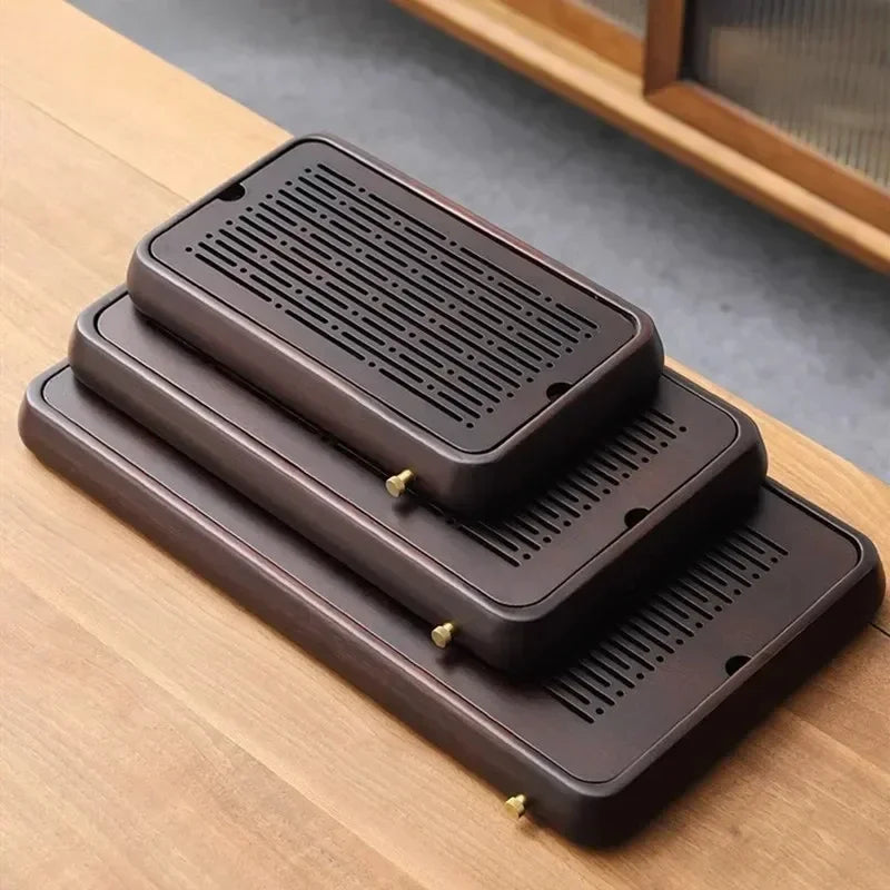 Water Storage Type Bamboo Tea Tray Household Drainage Type Tea Table Light Luxury Chinese Teapot Tray Tradition Tea Accessories