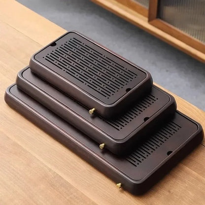 Water Storage Type Bamboo Tea Tray Household Drainage Type Tea Table Light Luxury Chinese Teapot Tray Tradition Tea Accessories
