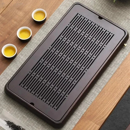 Water Storage Type Bamboo Tea Tray Household Drainage Type Tea Table Light Luxury Chinese Teapot Tray Tradition Tea Accessories