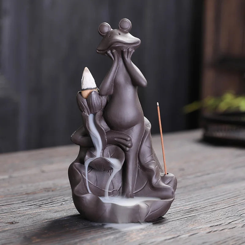 Waterfall Incense Burner Ceramics Backflow Incense Stick Holder with Crystal Ball For Cones Censer Buddhist Home Decor  Handicra