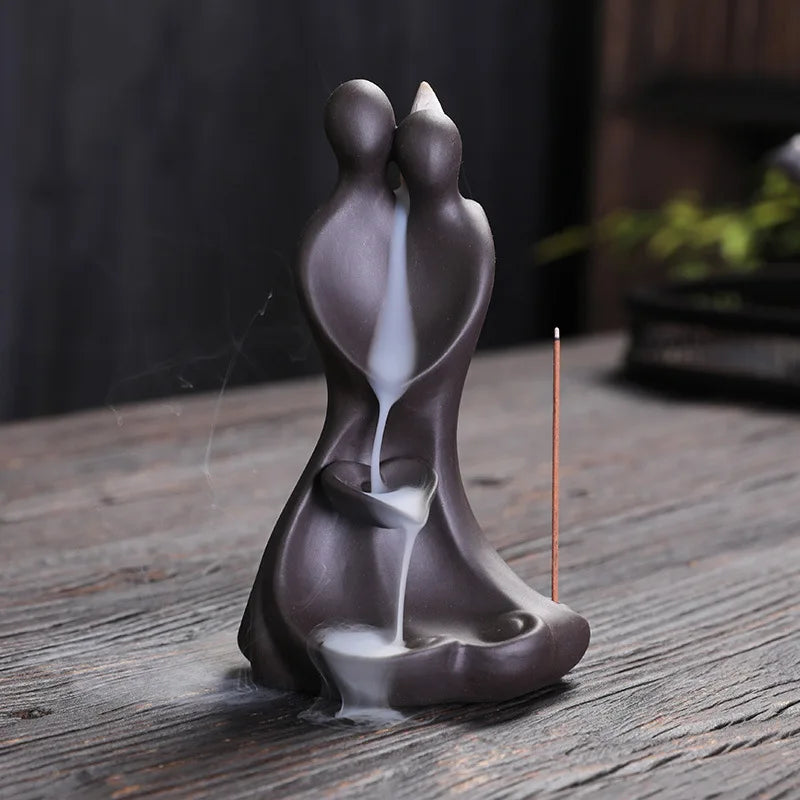 Waterfall Incense Burner Ceramics Backflow Incense Stick Holder with Crystal Ball For Cones Censer Buddhist Home Decor  Handicra