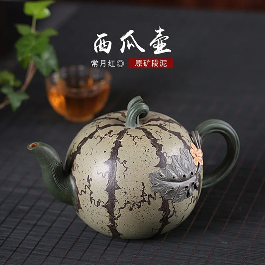 Watermelon Purple Clay Teapot Raw Ore Purple Clay Moon Red Handmade Teapot Tea Set One Piece Dropshipping Goods Manufacturer