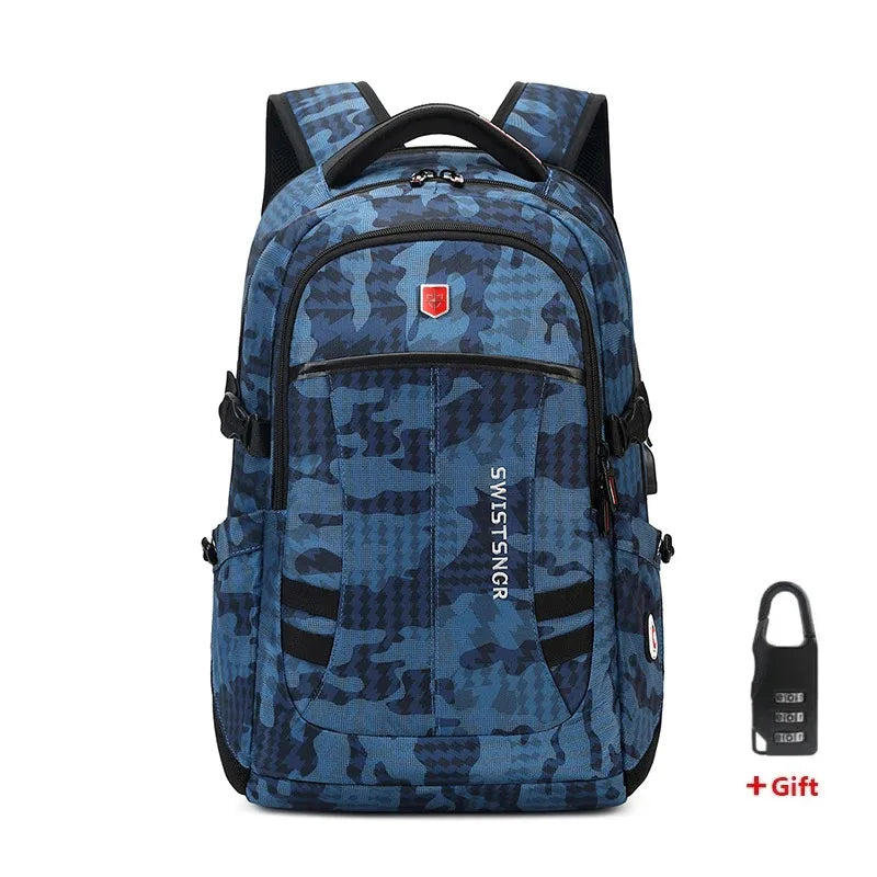 Waterproof 15.6 Inch Laptop Backpack Men USB Charging Anti-theft Swiss Backpack Travel Women Rucksack Male School Bag Mochila