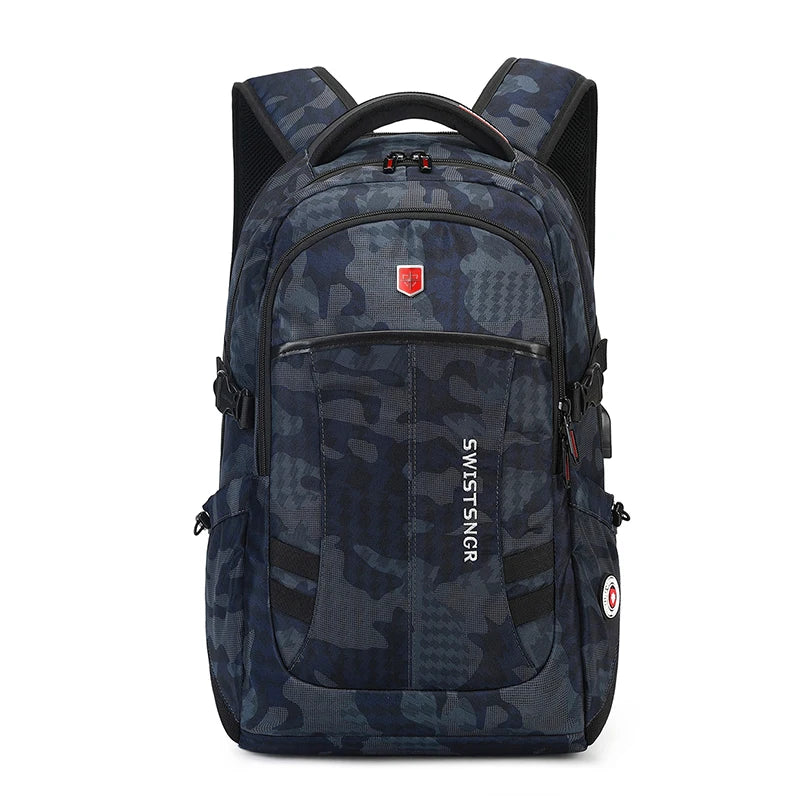 Waterproof 15.6 Inch Laptop Backpack Men USB Charging Anti-theft Swiss Backpack Travel Women Rucksack Male School Bag Mochila