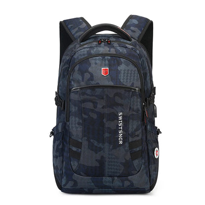 Waterproof 15.6 Inch Laptop Backpack Men USB Charging Anti-theft Swiss Backpack Travel Women Rucksack Male School Bag Mochila