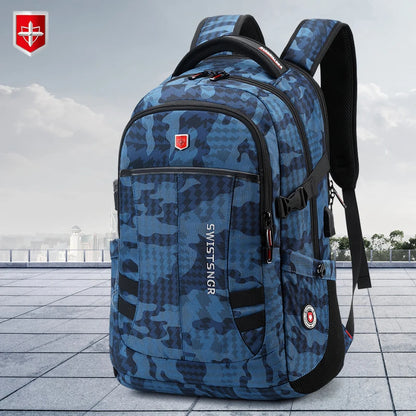 Waterproof 15.6 Inch Laptop Backpack Men USB Charging Anti-theft Swiss Backpack Travel Women Rucksack Male School Bag Mochila