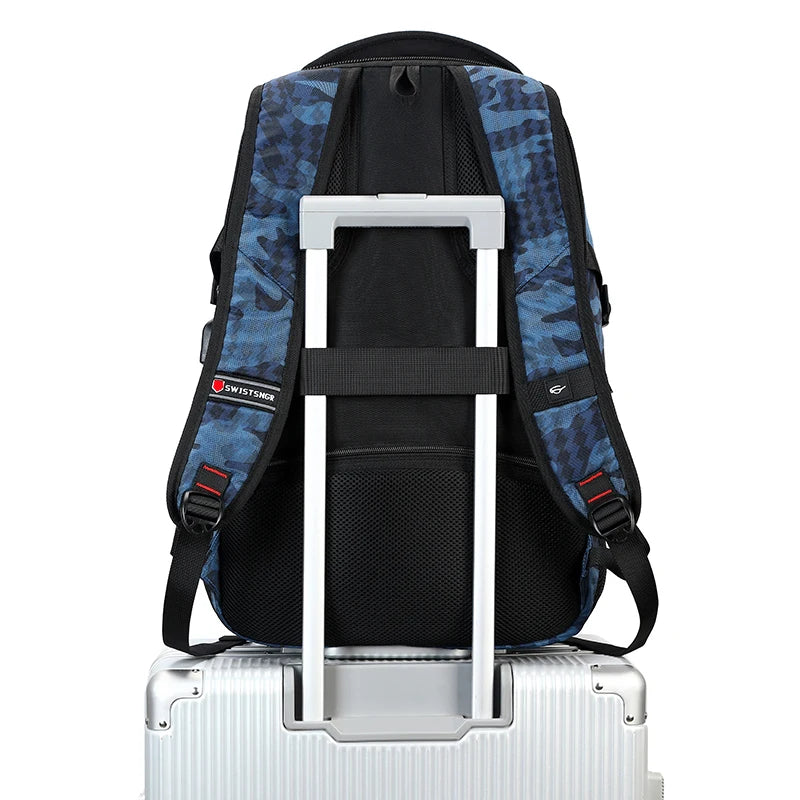 Waterproof 15.6 Inch Laptop Backpack Men USB Charging Anti-theft Swiss Backpack Travel Women Rucksack Male School Bag Mochila