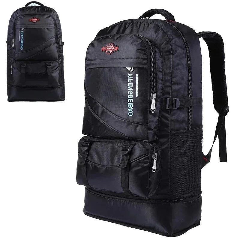 Waterproof 60L men's nylon travel sports bag Outdoor Mountaineering Hiking Climbing Camping backpack for male