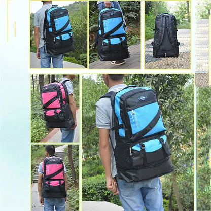 Waterproof 60L men's nylon travel sports bag Outdoor Mountaineering Hiking Climbing Camping backpack for male