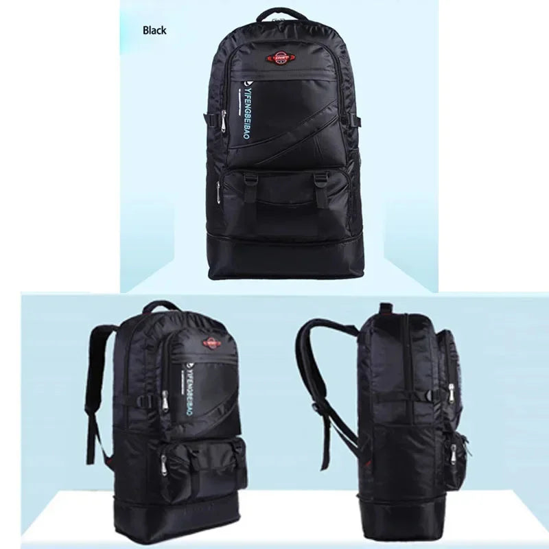 Waterproof 60L men's nylon travel sports bag Outdoor Mountaineering Hiking Climbing Camping backpack for male