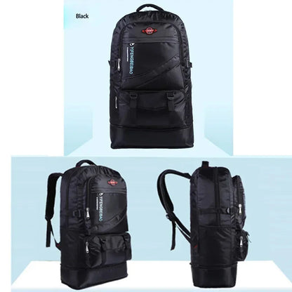 Waterproof 60L men's nylon travel sports bag Outdoor Mountaineering Hiking Climbing Camping backpack for male