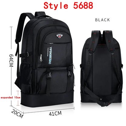 Waterproof 60L men's nylon travel sports bag Outdoor Mountaineering Hiking Climbing Camping backpack for male