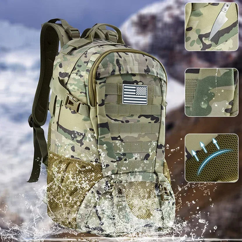 Waterproof Bag 35L Camouflage Backpack Man Outdoor Travel Hiking Rucksack Camping Hunting Climbing Casual Bags Holiday Going Out