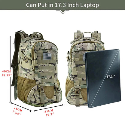 Waterproof Bag 35L Camouflage Backpack Man Outdoor Travel Hiking Rucksack Camping Hunting Climbing Casual Bags Holiday Going Out