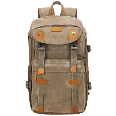 Waterproof Batik Canvas+Crazy Horse Leather Camera Bags Outdoor Photography DSLR/SLR Backpack Fotocamera SLR Bag for Nikon Canon