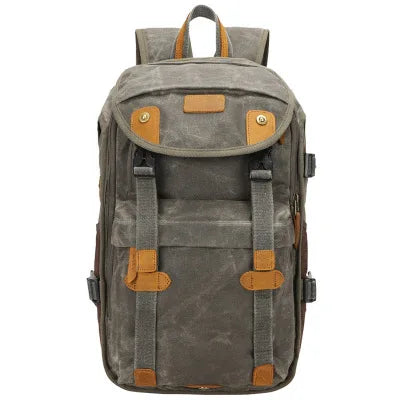 Waterproof Batik Canvas+Crazy Horse Leather Camera Bags Outdoor Photography DSLR/SLR Backpack Fotocamera SLR Bag for Nikon Canon