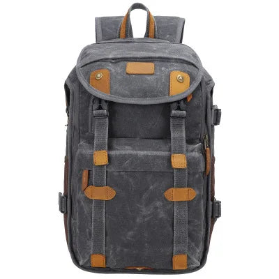 Waterproof Batik Canvas+Crazy Horse Leather Camera Bags Outdoor Photography DSLR/SLR Backpack Fotocamera SLR Bag for Nikon Canon