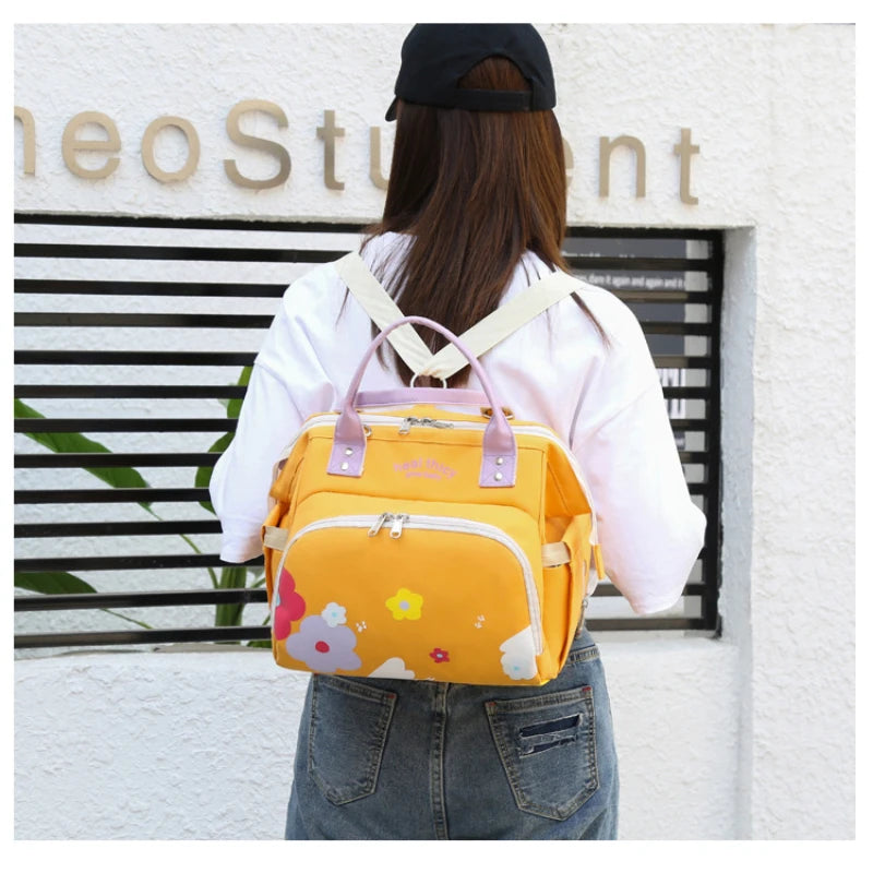 Waterproof Diaper Bag Backpack - Baby Essentials Travel Tote - Multi Function with Changing Pad Stroller Straps Pacifier Case
