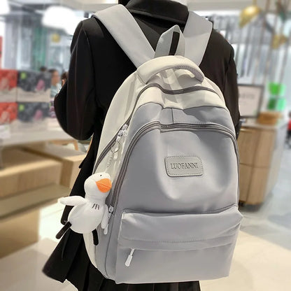 Waterproof Female Gray Cute College Backpack Girl Travel Book Backpack Nylon Fashion Ladies Leisure Bag Women Laptop School Bags