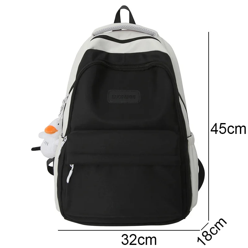 Waterproof Female Gray Cute College Backpack Girl Travel Book Backpack Nylon Fashion Ladies Leisure Bag Women Laptop School Bags