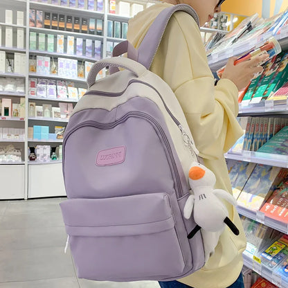 Waterproof Female Gray Cute College Backpack Girl Travel Book Backpack Nylon Fashion Ladies Leisure Bag Women Laptop School Bags