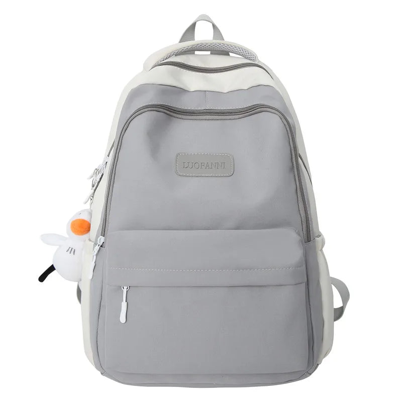 Waterproof Female Gray Cute College Backpack Girl Travel Book Backpack Nylon Fashion Ladies Leisure Bag Women Laptop School Bags