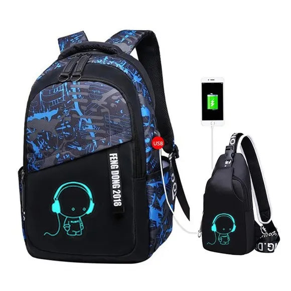 Waterproof Luminous Kids Backpack Children School Bags for Boys Orthopedic School Backpack Primary Schoolbag Book Bag Mochila