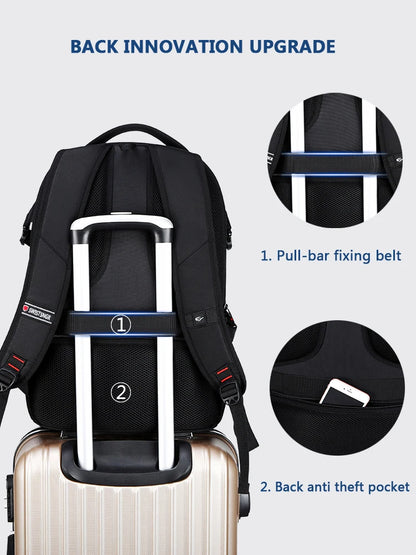 Waterproof Men Backpack USB Charging 17 Inch Laptop Backpacks School Bags Anti-theft Business Travel Bag Backpack Male Mochila