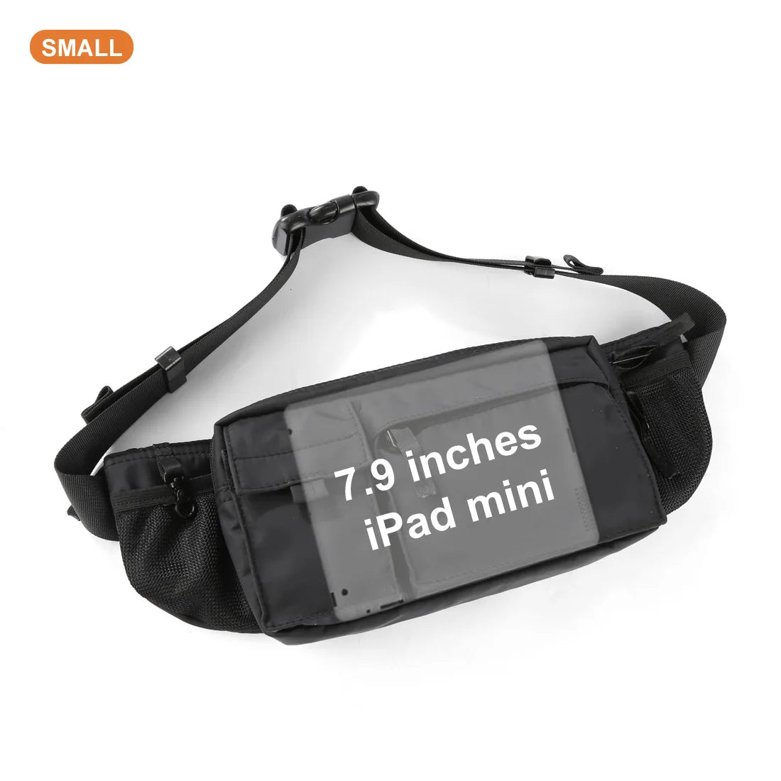 Waterproof Men Crossbody Bag Casual 7.9inch Multi-Layer Shoulder Bags Hip Hop Chest Bag Zipper Phone Tactical Waist Bag