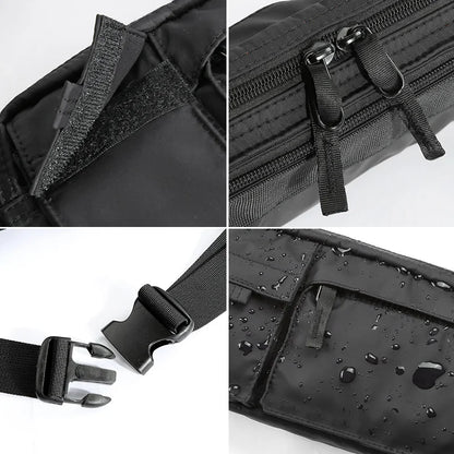 Waterproof Men Crossbody Bag Casual 7.9inch Multi-Layer Shoulder Bags Hip Hop Chest Bag Zipper Phone Tactical Waist Bag