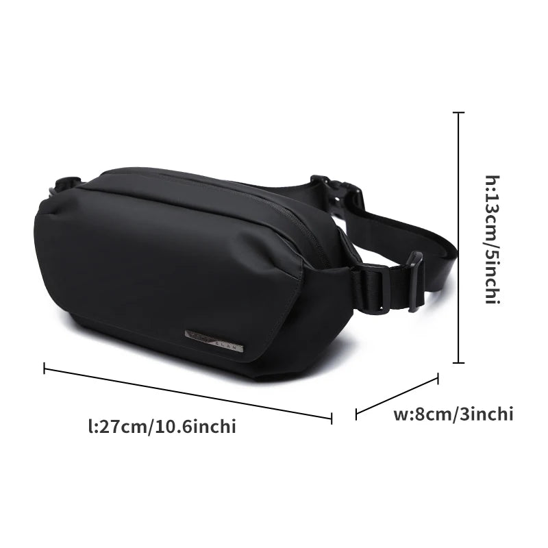 Waterproof Men Crossbody Bag, Lightweight Breathable Chest Bag, Fanny Pack for Travel Walking Hiking Cycling, Phones Sling Bag