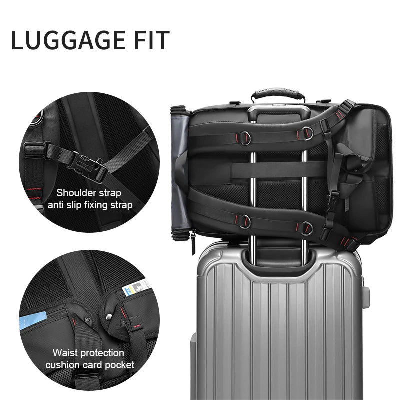 Waterproof Men Travel Backpack 60L Outdoors Mountaineering Bag Laptop Backpacks Business Backpack with Separate Shoe Bag Mochila