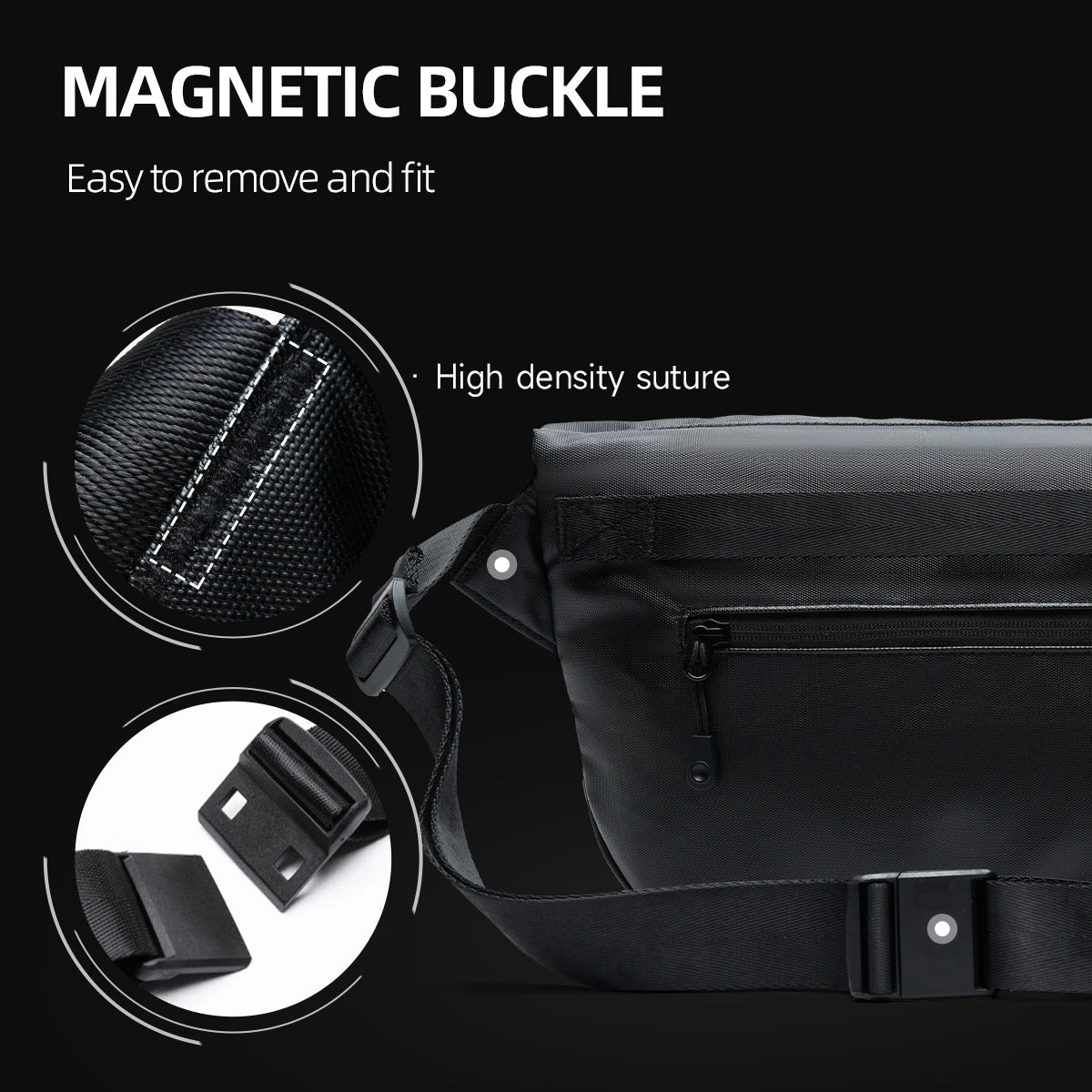 Waterproof Men's Crossbody Personalized 10.5 inch iPad Chest Bag Teenager Sport Riding Shoulder Bag Leisure Portable Sling Bag