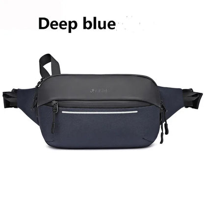 Waterproof Men's Fanny Pack Multi-functional Chest Bag Simple Fashionable Shoulder Bag Sports Expandable Messenger Bag