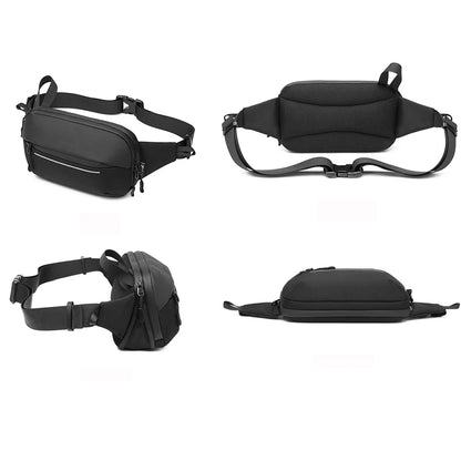 Waterproof Men's Fanny Pack Multi-functional Chest Bag Simple Fashionable Shoulder Bag Sports Expandable Messenger Bag