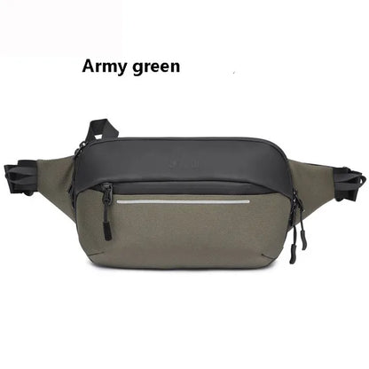Waterproof Men's Fanny Pack Multi-functional Chest Bag Simple Fashionable Shoulder Bag Sports Expandable Messenger Bag
