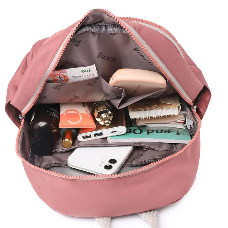 Waterproof Nylon Backpack 2024 New Trend Women Backpack Fashion Shoulder Bag Small Teen Girl School Bag Mochilas Female