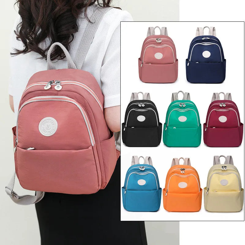Waterproof Nylon Backpack 2024 New Trend Women Backpack Fashion Shoulder Bag Small Teen Girl School Bag Mochilas Female