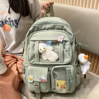 Waterproof Nylon Female Schoolbag College Lady Laptop Backpacks Kawaii Girl Travel Book Bags Cute Women Large Capacity Backpack