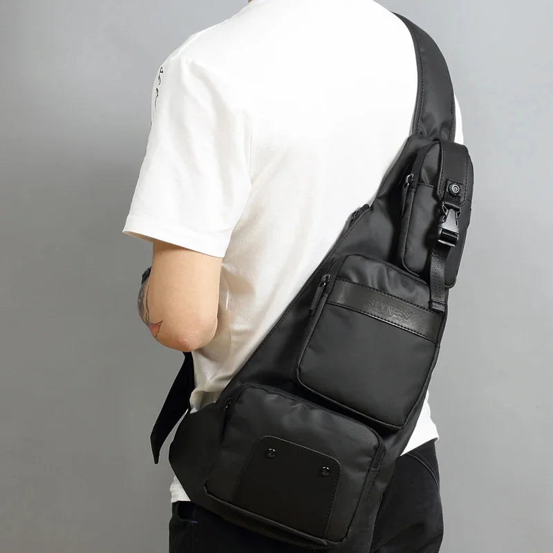 Waterproof Nylon Messenger Chest Back Pack Bags Knapsack for Men Half Moon Fashion Military Male Sling Cross Body Bag Rucksack